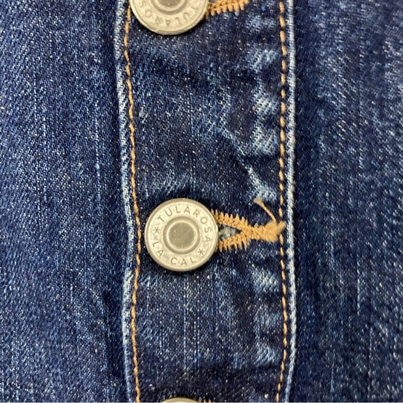 Tularosa LUCY A FRAME Denim JEAN  Button Down Distressed Skirt, SIZE 28 - Picture 3 of 5